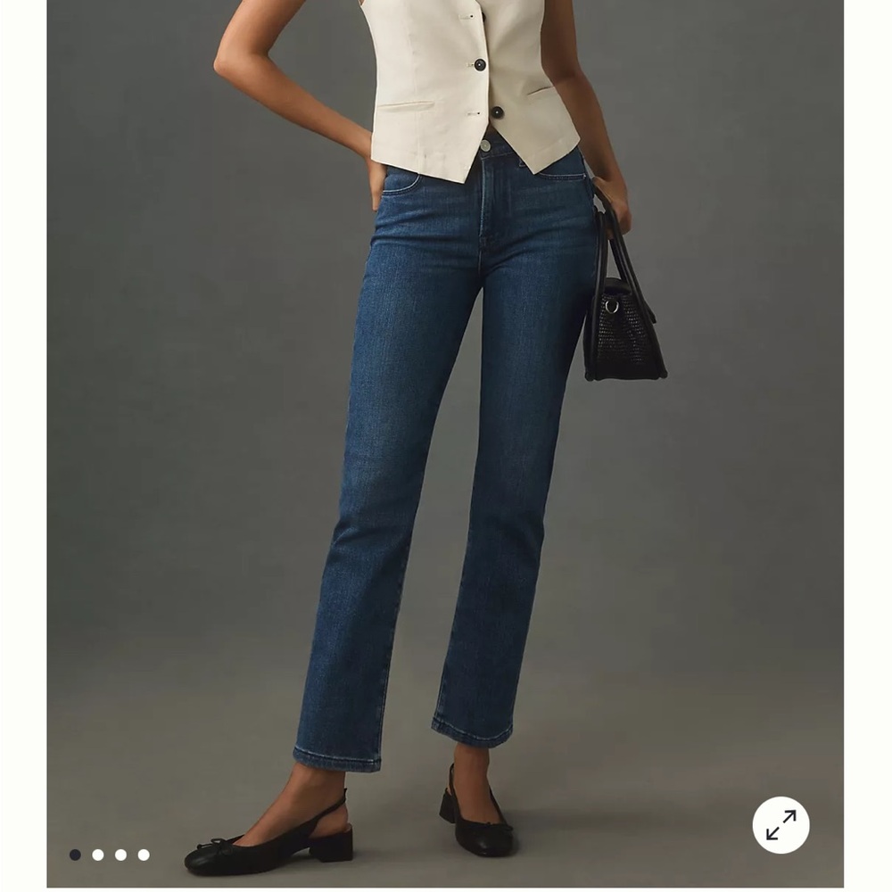 NWT FRAME Le High Straight High-Rise Jeans Sz 26 Thunderstorm $248